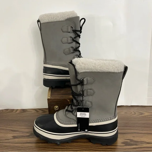 SOREL Women Sz 8.5 CARIBOU Lace-up Waterproof Snow Boots Comfortable INSULATION - Picture 4 of 12
